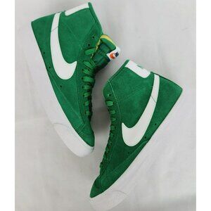 6.5 WOMEN'S NIKE BLAZER MID 77 SUEDE GREEN WHITE CI1172-301 SNEAKERS